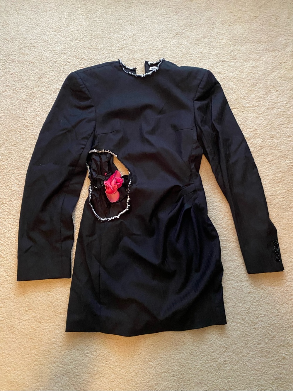 Acne Studios Black Dress with Contrasting Trim
